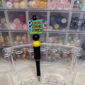 Black and Yellow Beaded Pen